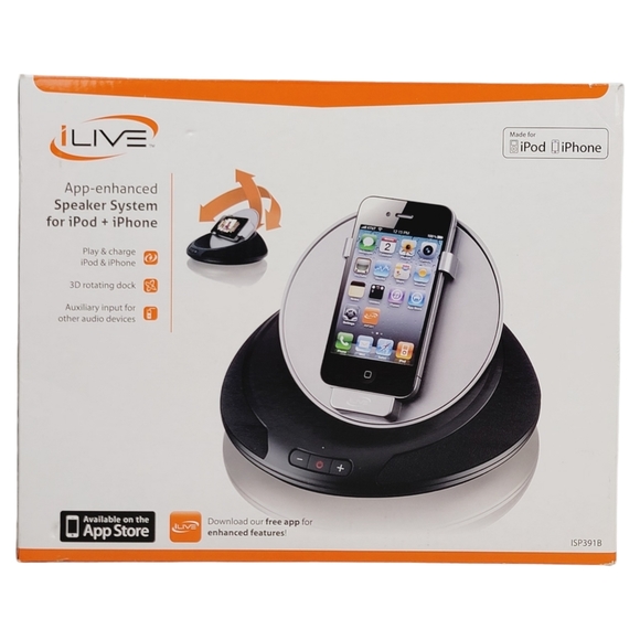 iLive Speaker System for iPod + iPhone - 3D Rotating Dock - Picture 9 of 13
